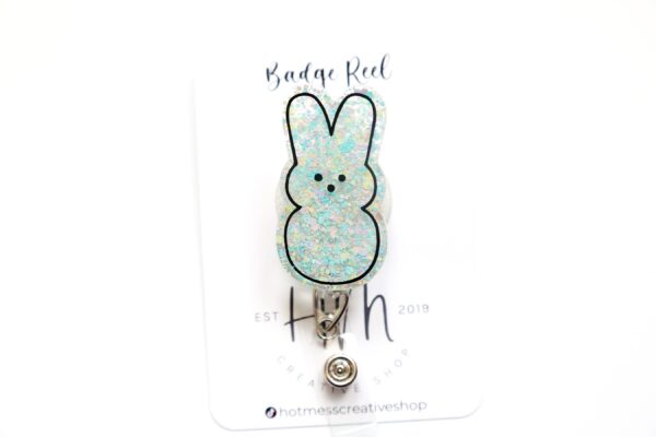 Easter badge reel, Bunny badge reel, Custom Badge Reel, Retractable ID Holder, Interchangeable, Glitter Badge Reel