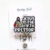 Jesus is the fifth Pressor Badge Reel, RN ID Holder, Retractable Acrylic Badge Reel, Night Shift, Funny Badge Reel, Glitter id holder