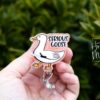 Serious Goose badge reel, Interchangeable Badge Reel, Cute badge Reel, Teacher ID Holder, animal badge reel, Badge Holder, Funny Badge Reel