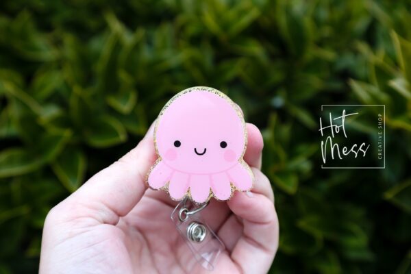 Cute Octopus Badge Reel, Interchangeable Badge Reel, Cute badge Reel, Teacher ID Holder, animal badge reel, Nurse Badge Holder, Teacher ID
