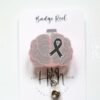 Brain Cancer Awareness Badge Reel, Neurology badge ID, Gray ribbon, Retractable ID, Lanyard Badge Holder
