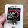 Live Fast, Eat Trash, Funny Badge reel, RN ID Holder, Retractable Acrylic Badge Reel, Nurse Gift, Night Shift, Stocking Stuffer