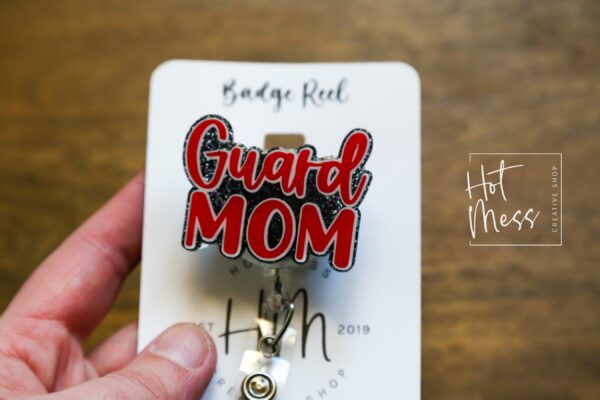 il_fullxfull.5794487799_s9rc Guard Mom Badge Reel, Color guard Badge Reel, Sports coach badge reel, sports badge reel
