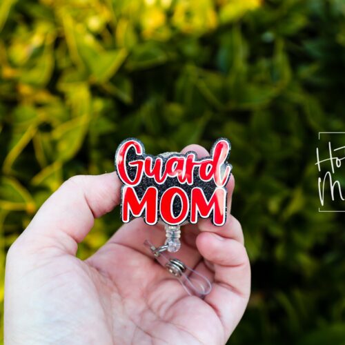 il_fullxfull.5794487821_2rxj Guard Mom Badge Reel, Color guard Badge Reel, Sports coach badge reel, sports badge reel