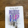 Palliative NP Funny Glitter Pink/Purple Badge Reel, Retractable Badge Reel, Interchangeable Badge Reel, Nurse Practitioner