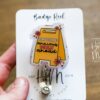 Caution Anxious Girlie Ahead Funny Badge Reel, RN ID Holder, Retractable Acrylic Badge Reel, Office ID Holder