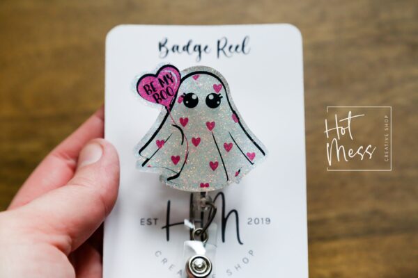 Valentines Day Badge Reel, Be My Boo,  Nurse Badge Reel, Retractable ID Holder, Glitter Badge Reel