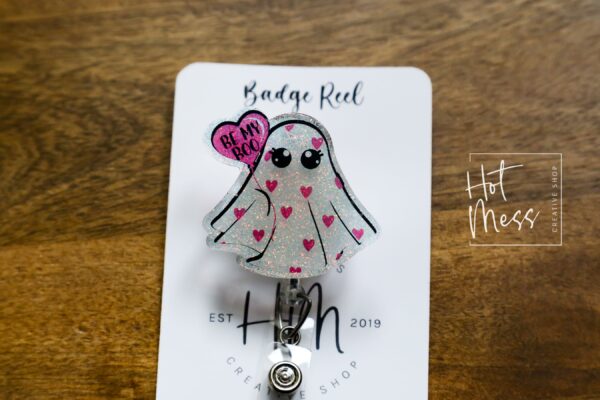 Valentines Day Badge Reel, Be My Boo,  Nurse Badge Reel, Retractable ID Holder, Glitter Badge Reel