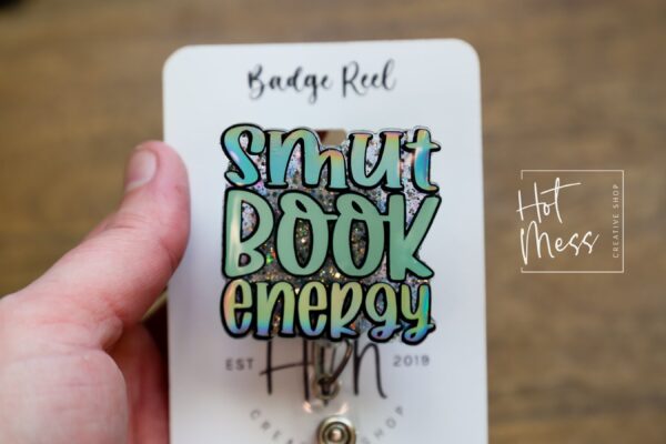 Smut Book Energy Badge Reel, Librarian Badge Reel, Retractable Badge Reel, Interchangeable Badge Reel, Book Lovers, Booktok