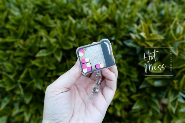 Pharmacy Tray Badge Reel, Shaker Badge Reel, Tablet Medical Badge Reels, pharmacy Badge Reels, counting tray