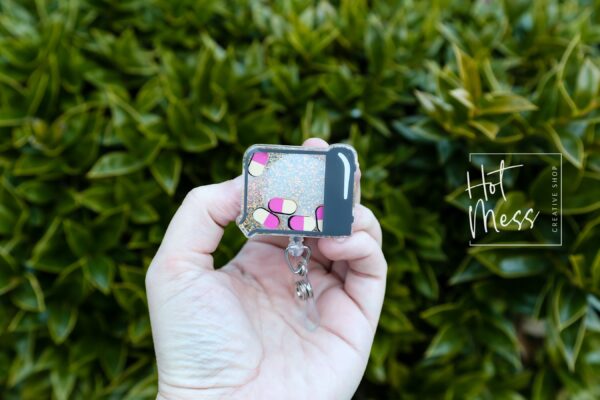 Pharmacy Tray Badge Reel, Shaker Badge Reel, Tablet Medical Badge Reels, pharmacy Badge Reels, counting tray