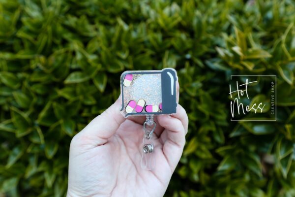 Pharmacy Tray Badge Reel, Shaker Badge Reel, Tablet Medical Badge Reels, pharmacy Badge Reels, counting tray