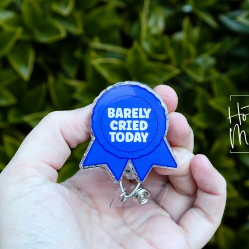 Participation Ribbon Badge Reel, RN id Holder, Retractable Acrylic Badge Reel, Nurse Gift, Night Shift, Funny Badge Reel, Glitter id holder