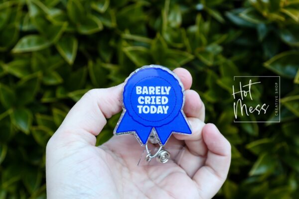 Participation Ribbon Badge Reel, RN id Holder, Retractable Acrylic Badge Reel, Nurse Gift, Night Shift, Funny Badge Reel, Glitter id holder