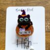 Happy Halloween Cat Badge Reel, Halloween Badge Reel,  Halloween ID Holder, Interchangeable badge reel