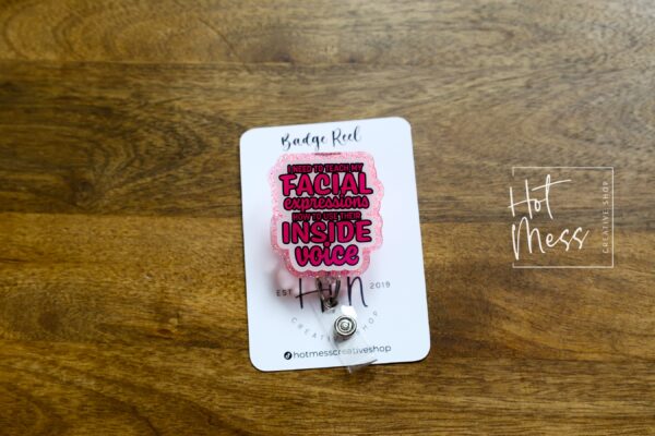 il_fullxfull.5861054302_dljp I need to teach my facial expressions Badge Reel, Retractable Badge Reel, Interchangeable Badge Reel, Glitter Badge Reel, Work Lanyard