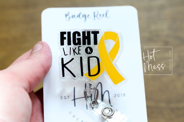 Pediatric Oncology Badge Reel, Fight like a kid, Oncology Badge Reel, Nurse ID Holder, cancer awareness, oncology pediatric nurse Lanyard