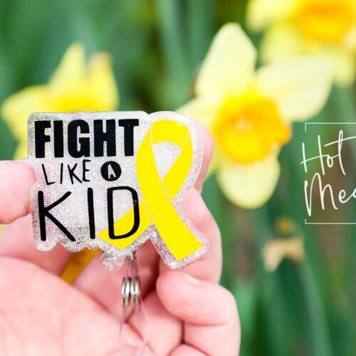 il_fullxfull.5861166946_d4nf Pediatric Oncology Badge Reel, Fight like a kid, Oncology Badge Reel, Nurse ID Holder, cancer awareness, oncology pediatric nurse Lanyard