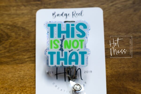 This is not That Funny Glitter Badge Reel, Night Shift badge reel, Sarcasm badge reel, Stocking Stuffer