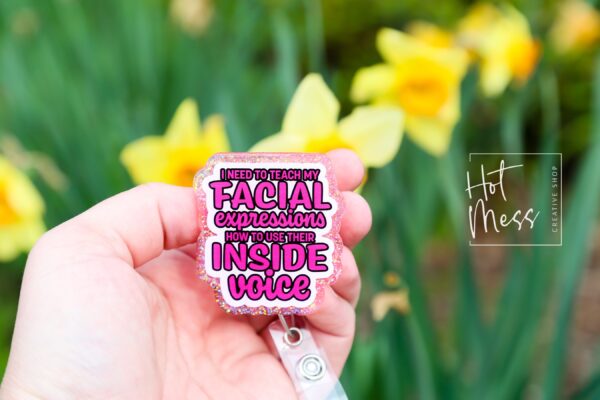 il_fullxfull.5909146023_6dn8 I need to teach my facial expressions Badge Reel, Retractable Badge Reel, Interchangeable Badge Reel, Glitter Badge Reel, Work Lanyard