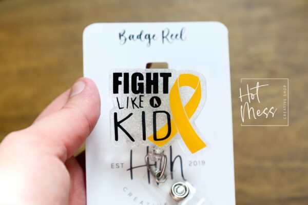 Pediatric Oncology Badge Reel, Fight like a kid, Oncology Badge Reel, Nurse ID Holder, cancer awareness, oncology pediatric nurse Lanyard