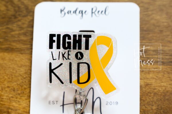 Pediatric Oncology Badge Reel, Fight like a kid, Oncology Badge Reel, Nurse ID Holder, cancer awareness, oncology pediatric nurse Lanyard