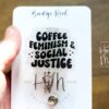 Coffee Feminism Social Justice Badge Reel, Feminist Badge Reel, Interchangeable ID holder, cute badge reel, SJW