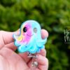 Rainbow Ghost Badge Reel,  Lanyard ID Holder, Interchangeable Glitter badge reel