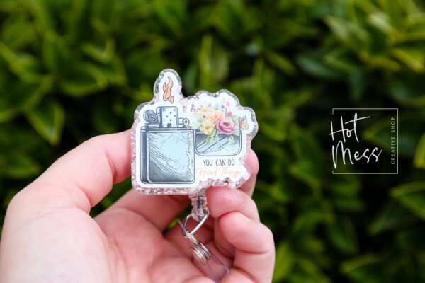 You can do hard things Funny Badge Reel, RN ID Holder, Retractable Acrylic Badge Reel, Office ID Holder, Stocking Stuffer