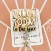 Punch today in the Face Funny Badge Reel, Retractable Acrylic Badge Reel, Nurse Gift, Office ID Holder, Glitter Badge Reel