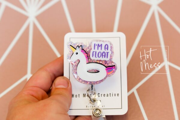 I'm a float Funny Badge Reel, Nurse ID Holder, Retractable ID Holder, Interchangeable Badge Reel, Nurse Gift