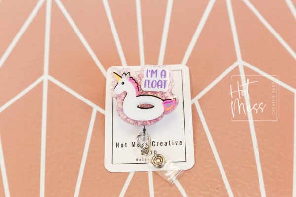 I'm a float Funny Badge Reel, Nurse ID Holder, Retractable ID Holder, Interchangeable Badge Reel, Nurse Gift