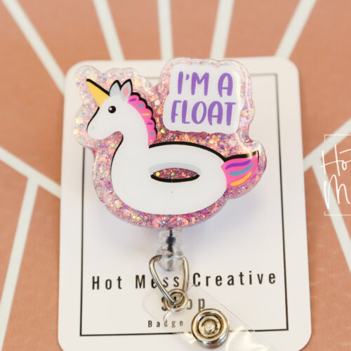 I'm a float Funny Badge Reel, Nurse ID Holder, Retractable ID Holder, Interchangeable Badge Reel, Nurse Gift