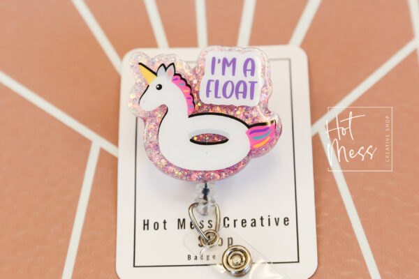 I'm a float Funny Badge Reel, Nurse ID Holder, Retractable ID Holder, Interchangeable Badge Reel, Nurse Gift