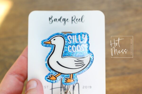 il_fullxfull.5995673136_6tot Silly Goose badge reel, Interchangeable Badge Reel, Cute badge Reel, Teacher ID Holder, animal badge reel, Badge Holder, Stocking Stuffer
