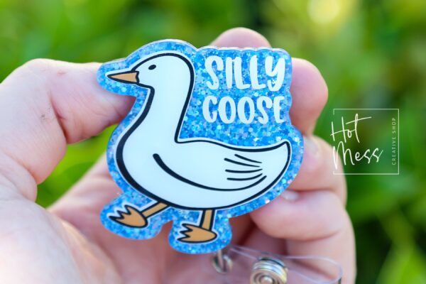 il_fullxfull.5995673140_avao Silly Goose badge reel, Interchangeable Badge Reel, Cute badge Reel, Teacher ID Holder, animal badge reel, Badge Holder, Stocking Stuffer