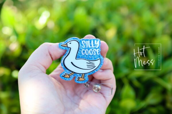 il_fullxfull.5995673142_leme Silly Goose badge reel, Interchangeable Badge Reel, Cute badge Reel, Teacher ID Holder, animal badge reel, Badge Holder, Stocking Stuffer