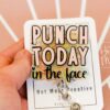 Punch today in the Face Funny Badge Reel, Retractable Acrylic Badge Reel, Nurse Gift, Office ID Holder, Glitter Badge Reel