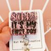 Sorry, it's my first day Funny Badge Reel, Retractable Acrylic Badge Reel, Nurse Gift, Office ID Holder, Glitter Badge Reel