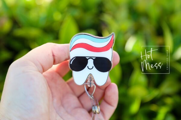 il_fullxfull.6001691548_qkde Dental Badge Reel, Cool tooth no glitter pin, Dentist Badge Reel, Retractable Badge Reel, Interchangeable Badge Reel, dental assistant