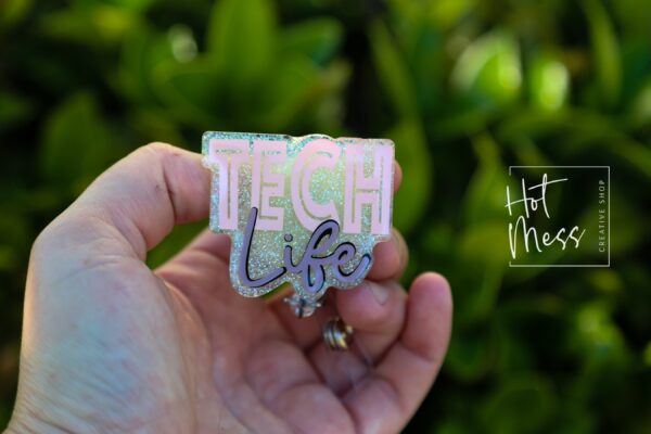 Tech Life Badge Reel, lab tech life badge ID, Retractable ID, Lanyard Badge Holder Badge Reel