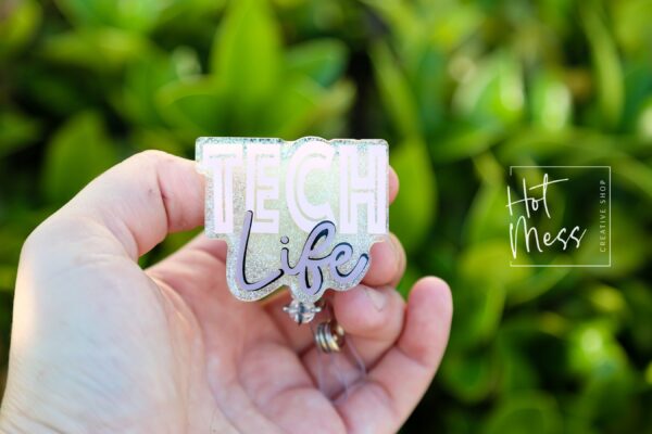 Tech Life Badge Reel, lab tech life badge ID, Retractable ID, Lanyard Badge Holder Badge Reel