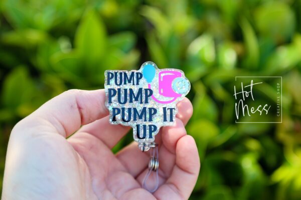 Blood Pressure Badge Reel, Pump it up RN id Holder, Retractable Acrylic Badge Reel, Nurse Gift, Night Shift, Funny Badge Reel