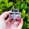 il_fullxfull.6022865725_47m2 God ain't petty but I am Funny Badge Reel, Retractable Acrylic Badge Reel, Nurse Gift, Office ID Holder, Custom Badge Reel