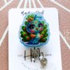 Cute Peacock Badge Reel, Retractable Badge Reel, Interchangeable Badge Reel, Cute badge Reel, Teacher ID Holder, animal badge reel