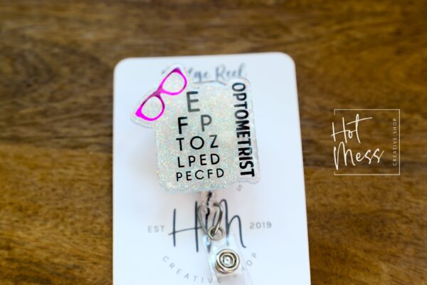 il_fullxfull.6026926654_jerd Eye Doctor Badge Reel, Optometrist, Doctor Office, optometry badge reel,ID Holder, Retractable Badge Reel, Interchangeable Badge