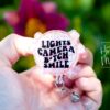 Lights Camera B*tch Smile Disco Ball Funny Badge reel, RN ID Holder, Retractable Acrylic Badge Reel, Nurse Gift, Night Shift