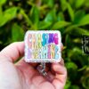 Chasing Dopamine Badge Reel, RN ID Holder, Retractable Acrylic Badge Reel, Nurse Gift, Mental Health, Therapist ID Holder, School Counselor