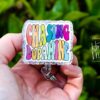 Chasing Dopamine Badge Reel, RN ID Holder, Retractable Acrylic Badge Reel, Nurse Gift, Mental Health, Therapist ID Holder, School Counselor