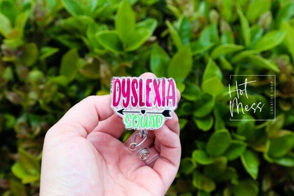 Dyslexia Squad Badge Reel, ID Holder, Interchangeable Badge Reel, Teacher Gift, dyslexia awareness